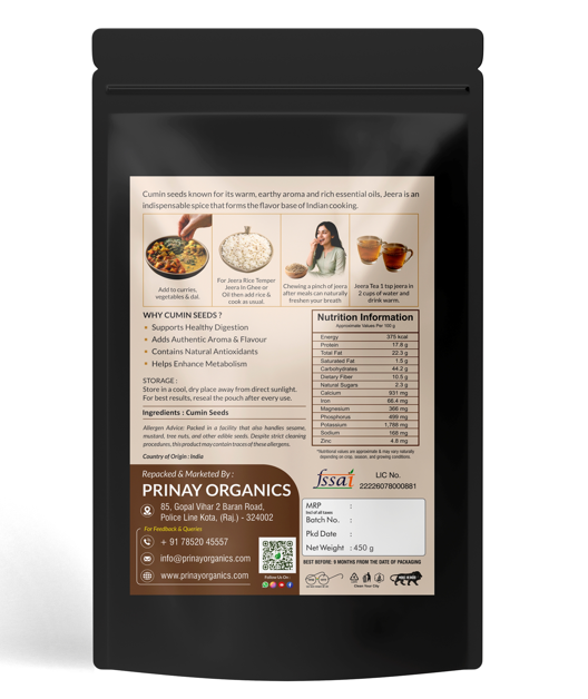 PRINAY ORGANICS Cumin Seeds